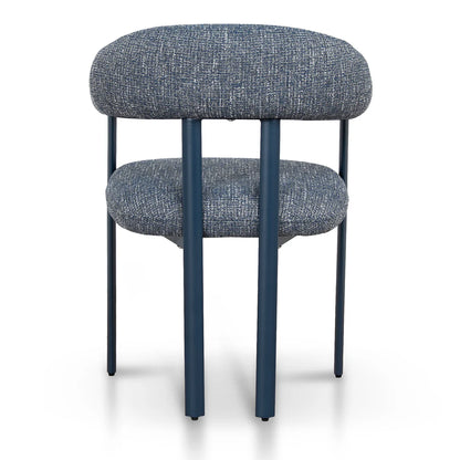 Macan | Prussian Blue Pale Beige Fabric Modern Dining Chairs | Set Of 2 | Blue