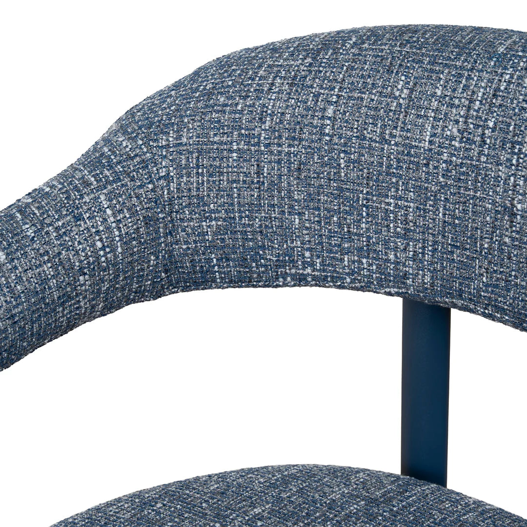 Macan | Prussian Blue Pale Beige Fabric Modern Dining Chairs | Set Of 2 | Blue