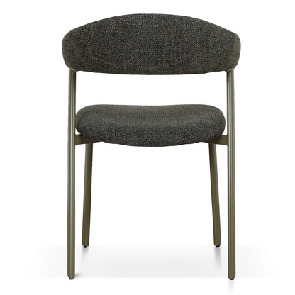 Macquarie | Modern Kaitoke Green Moss Brown Fabric Dining Chairs | Set Of 2 | Green