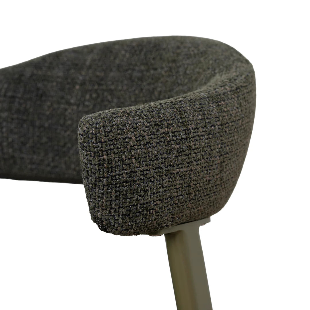 Macquarie | Modern Kaitoke Green Moss Brown Fabric Dining Chairs | Set Of 2 | Green