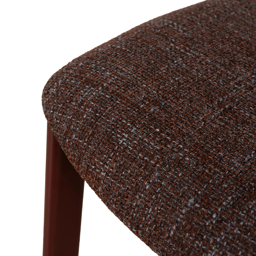 Macquarie | Modern Kaitoke Green Moss Brown Fabric Dining Chairs | Set Of 2 | Brown