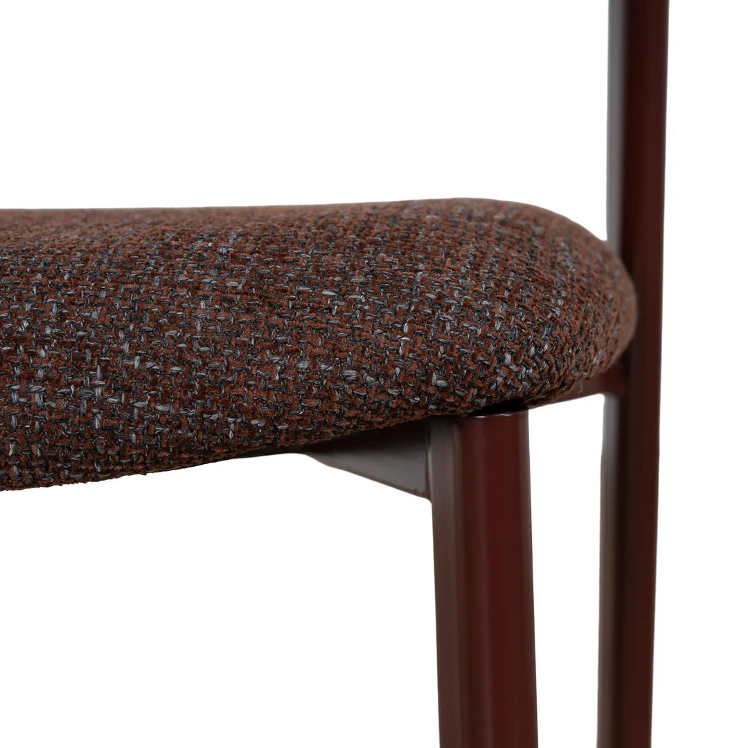 Macquarie | Modern Kaitoke Green Moss Brown Fabric Dining Chairs | Set Of 2 | Brown