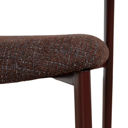 Macquarie | Modern Kaitoke Green Moss Brown Fabric Dining Chairs | Set Of 2 | Brown