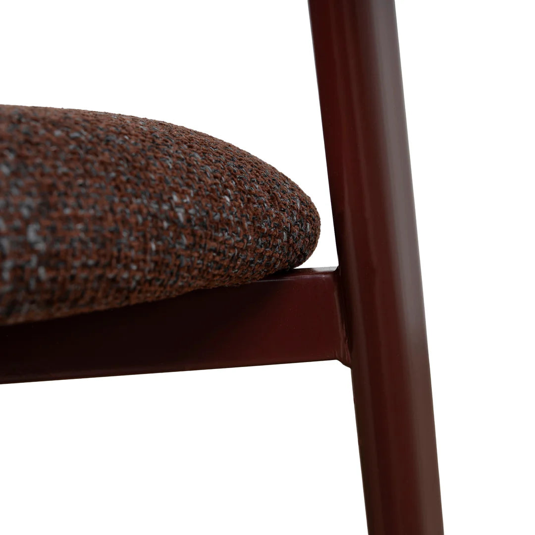 Macquarie | Modern Kaitoke Green Moss Brown Fabric Dining Chairs | Set Of 2 | Brown