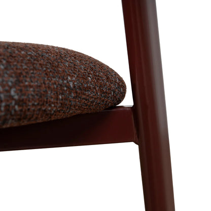 Macquarie | Modern Kaitoke Green Moss Brown Fabric Dining Chairs | Set Of 2 | Brown