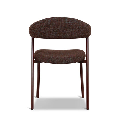 Macquarie | Modern Kaitoke Green Moss Brown Fabric Dining Chairs | Set Of 2 | Brown