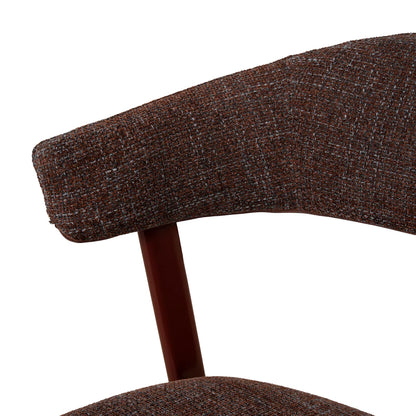 Macquarie | Modern Kaitoke Green Moss Brown Fabric Dining Chairs | Set Of 2 | Brown