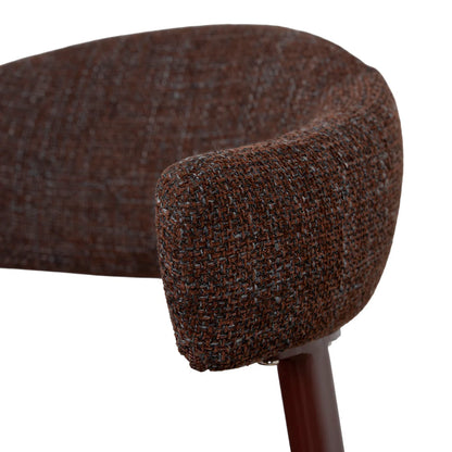 Macquarie | Modern Kaitoke Green Moss Brown Fabric Dining Chairs | Set Of 2 | Brown