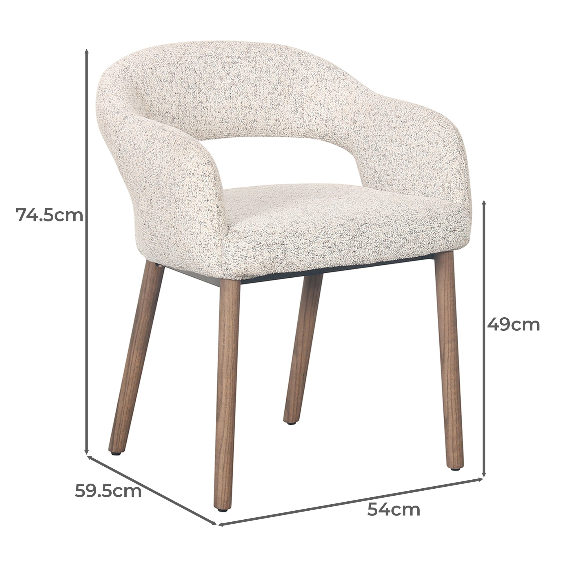 Macquarie | Sand Fabric Modern Dining Chairs With Arms | Sand