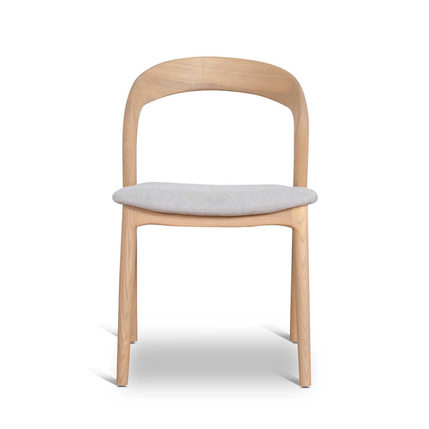 Maine | Coastal Scandinavian Style Fabric PU Leather Wooden Dining Chairs | Set Of 2 | Beige Natural