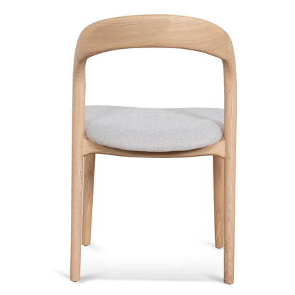 Maine | Coastal Scandinavian Style Fabric PU Leather Wooden Dining Chairs | Set Of 2 | Beige Natural