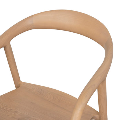 Maine Coastal Scandinavian Natural Wooden Dining Chairs With Arms | Natural