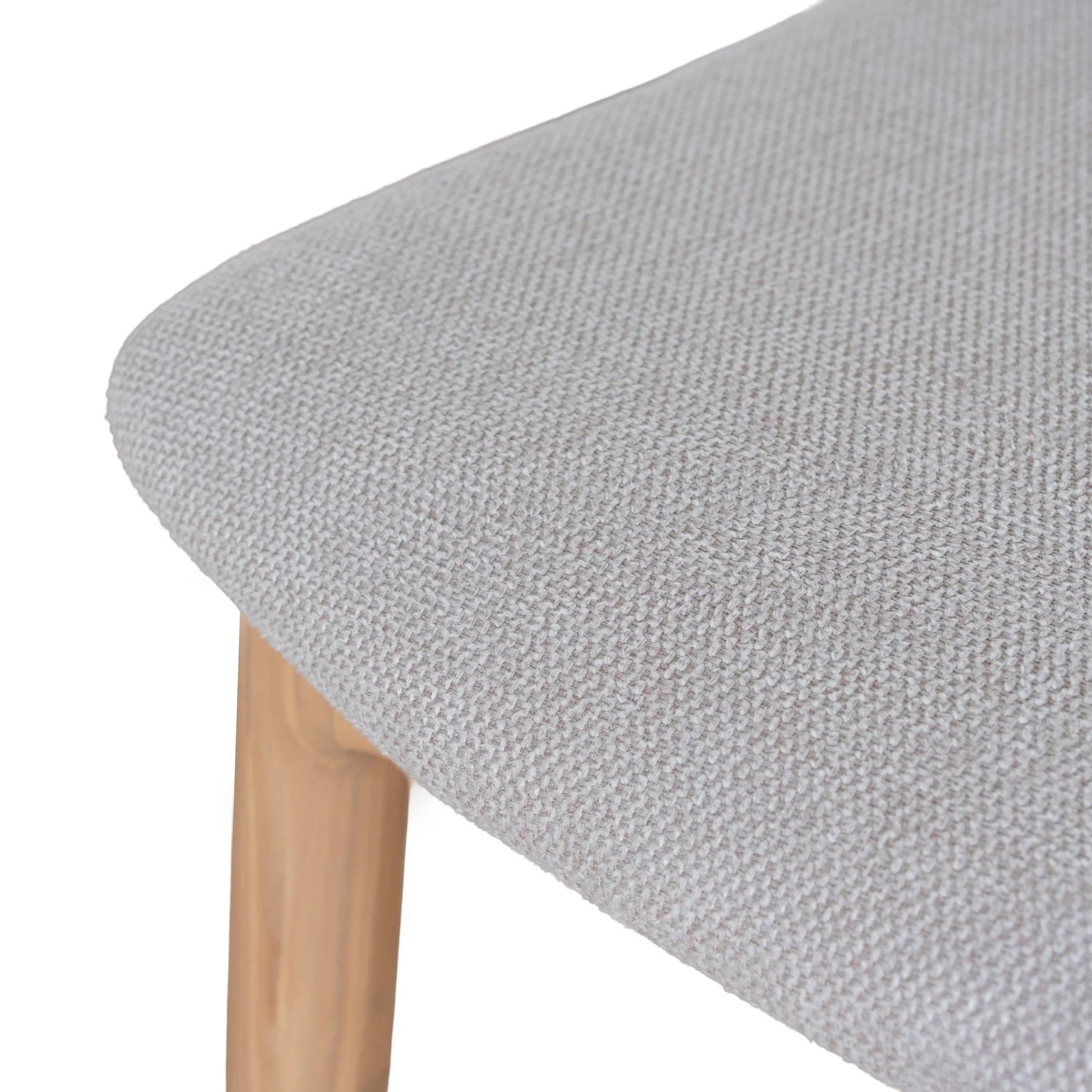Maine | Coastal Scandinavian Style Fabric PU Leather Wooden Dining Chairs | Set Of 2 | Beige Natural