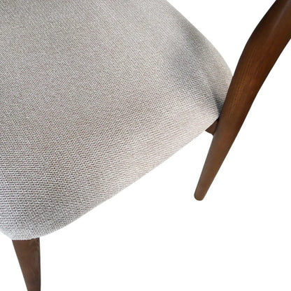 Maine | Coastal Scandinavian Style Fabric PU Leather Wooden Dining Chairs | Beige Walnut