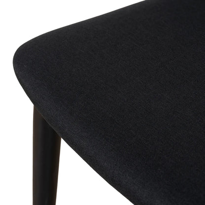 Maine | Coastal Scandinavian Style Fabric PU Leather Wooden Dining Chairs | Black