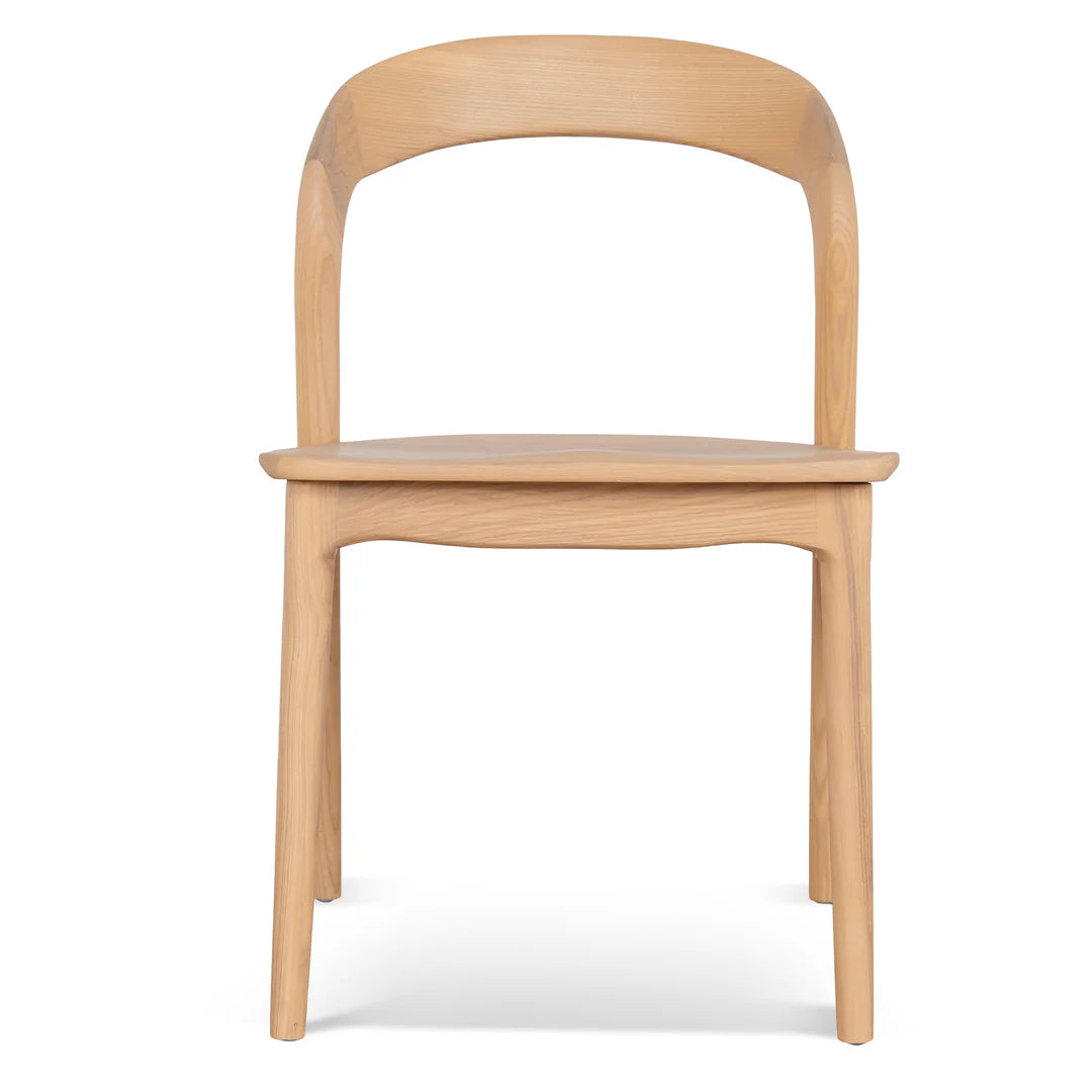 Maine | Coastal Scandinavian Style Fabric PU Leather Wooden Dining Chairs | Natural
