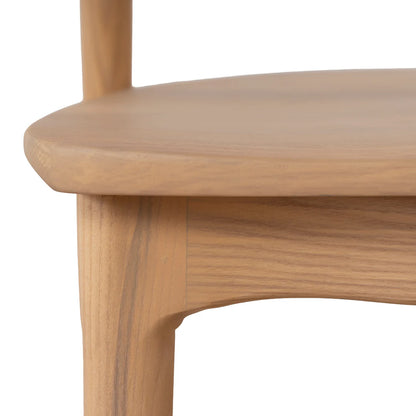 Maine | Coastal Scandinavian Style Fabric PU Leather Wooden Dining Chairs | Natural