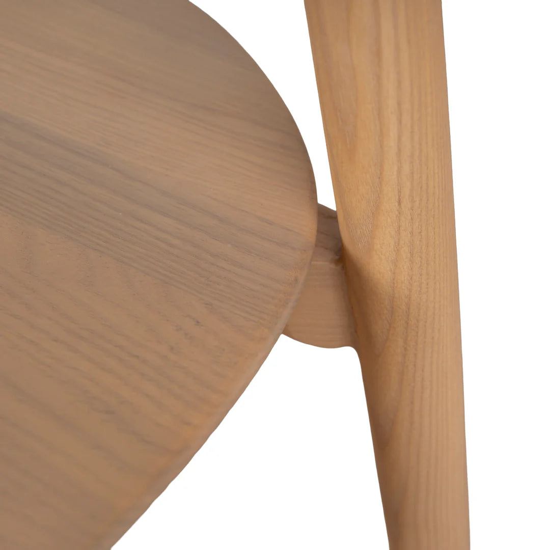 Maine | Coastal Scandinavian Style Fabric PU Leather Wooden Dining Chairs | Natural
