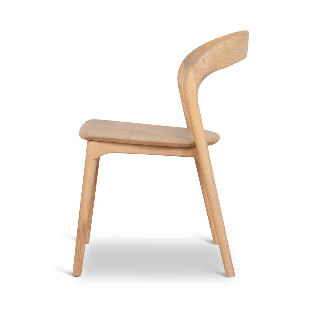 Maine | Coastal Scandinavian Style Fabric PU Leather Wooden Dining Chairs | Natural