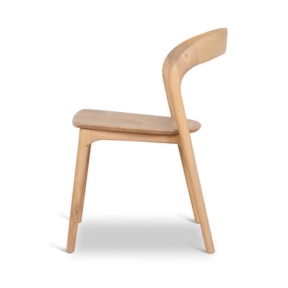 Maine | Coastal Scandinavian Style Fabric PU Leather Wooden Dining Chairs | Natural