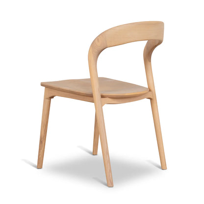 Maine | Coastal Scandinavian Style Fabric PU Leather Wooden Dining Chairs | Natural