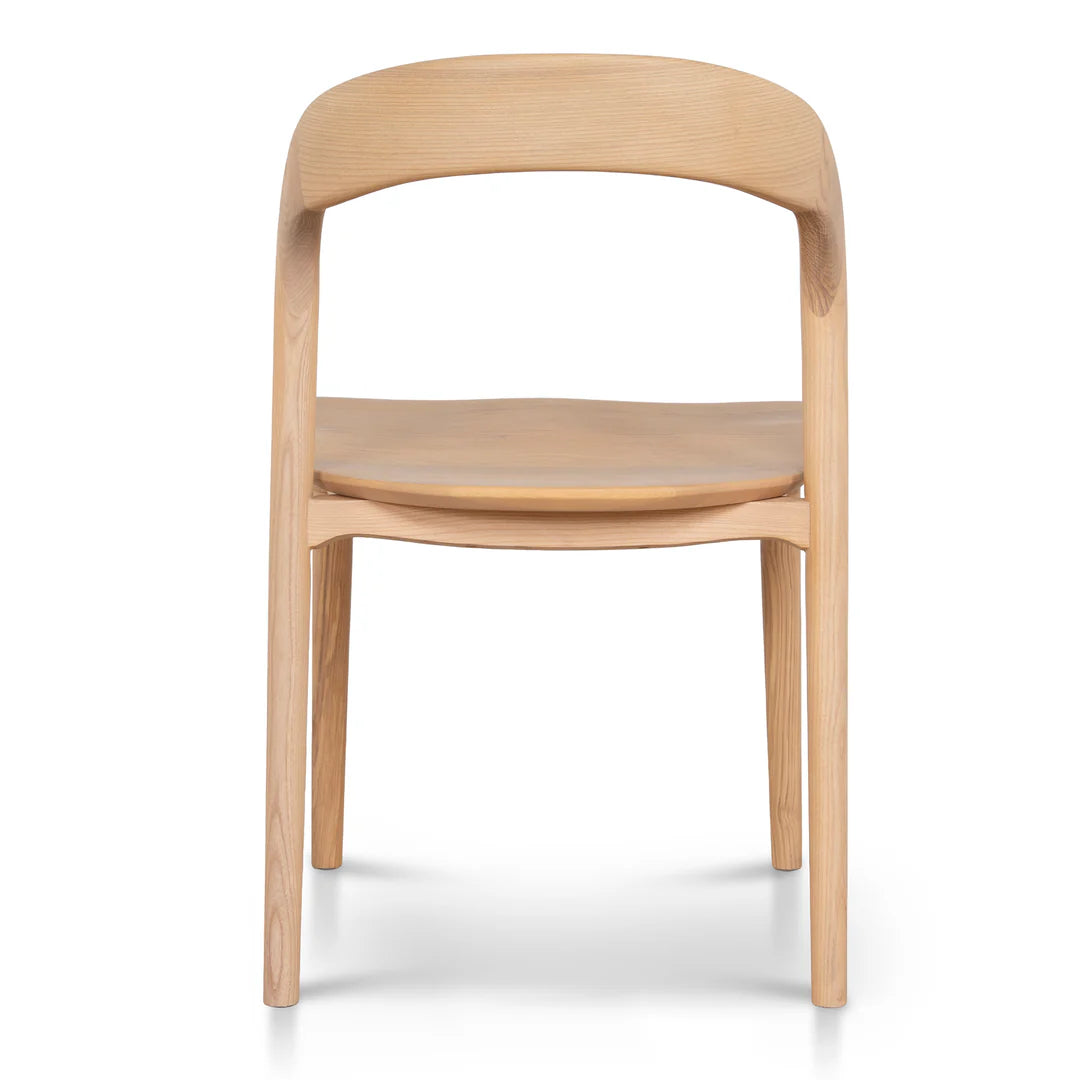 Maine | Coastal Scandinavian Style Fabric PU Leather Wooden Dining Chairs | Natural