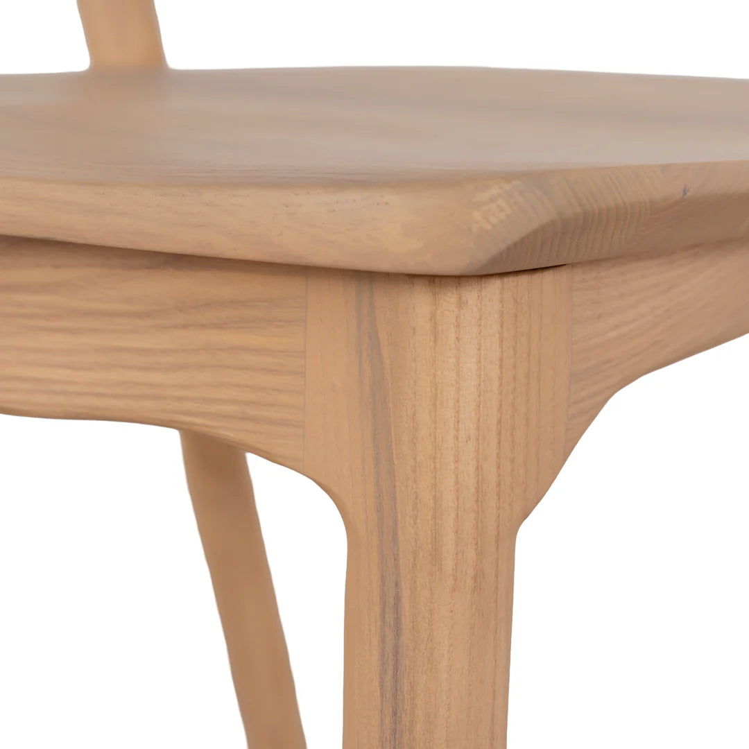 Maine | Coastal Scandinavian Style Fabric PU Leather Wooden Dining Chairs | Natural