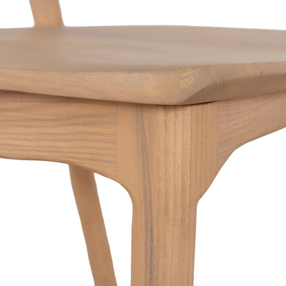 Maine | Coastal Scandinavian Style Fabric PU Leather Wooden Dining Chairs | Natural