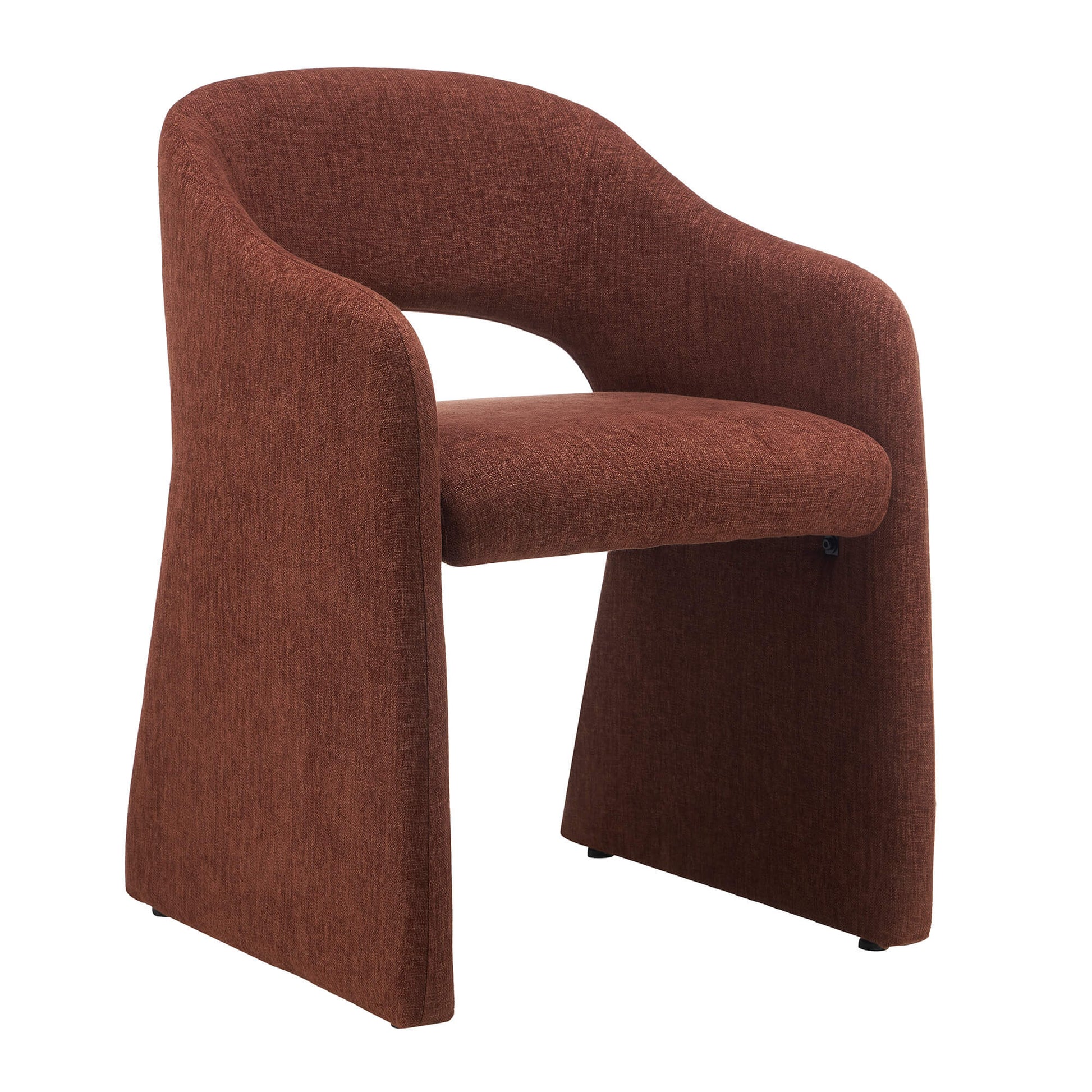 Mandalay | Sand Rust Chenville Fabric Modern Dining Chairs With Arms | Rust