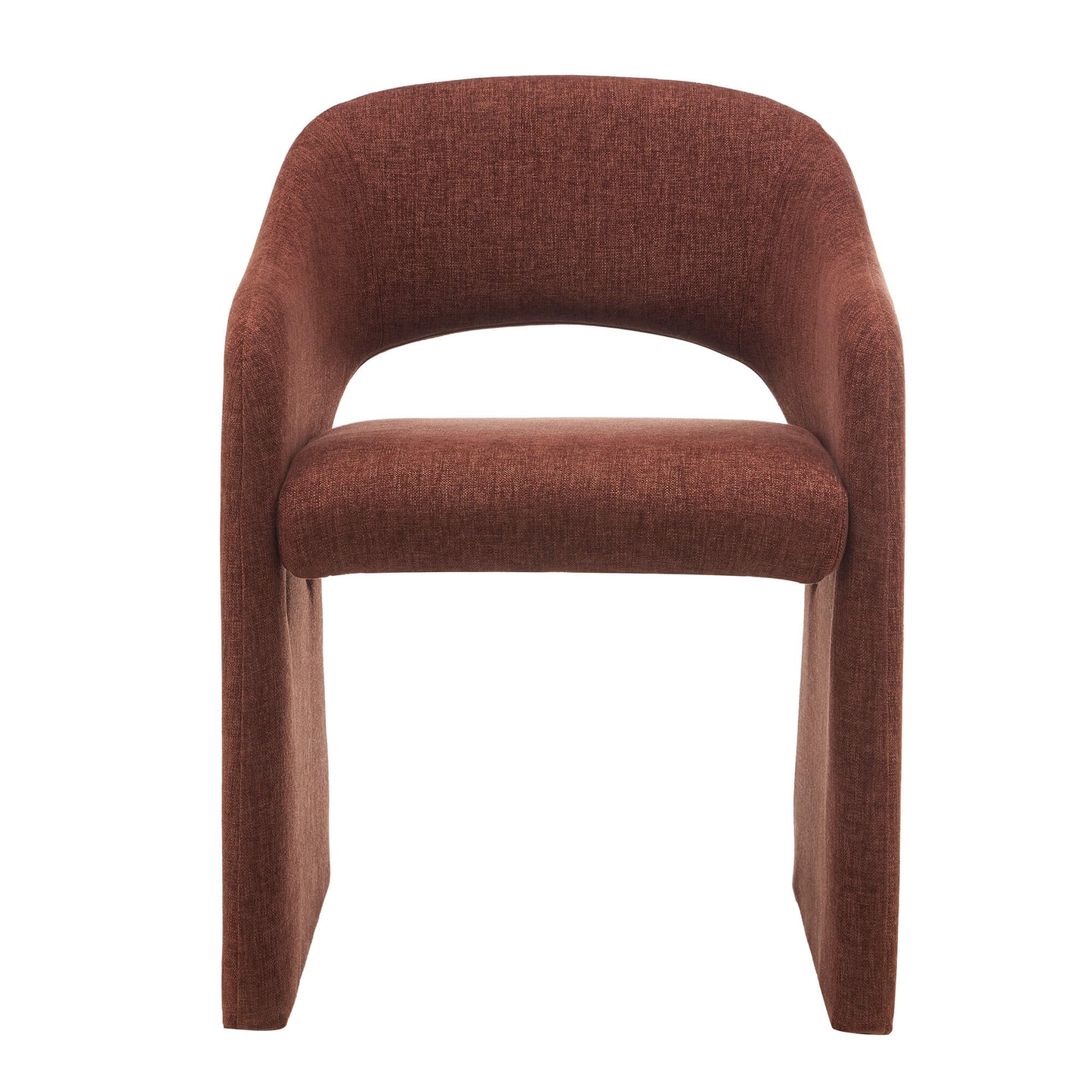 Mandalay | Sand Rust Chenville Fabric Modern Dining Chairs With Arms | Rust