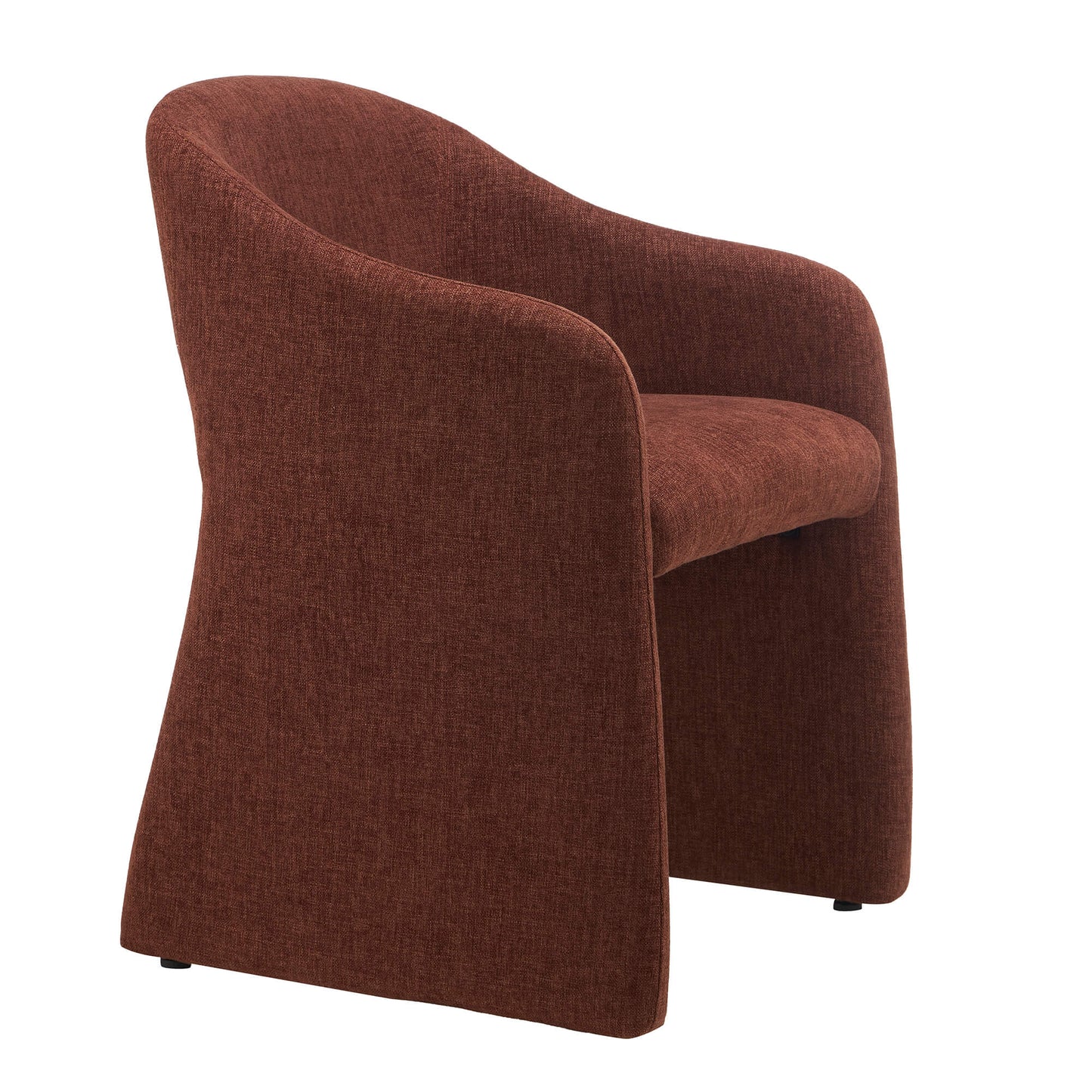 Mandalay | Sand Rust Chenville Fabric Modern Dining Chairs With Arms | Rust