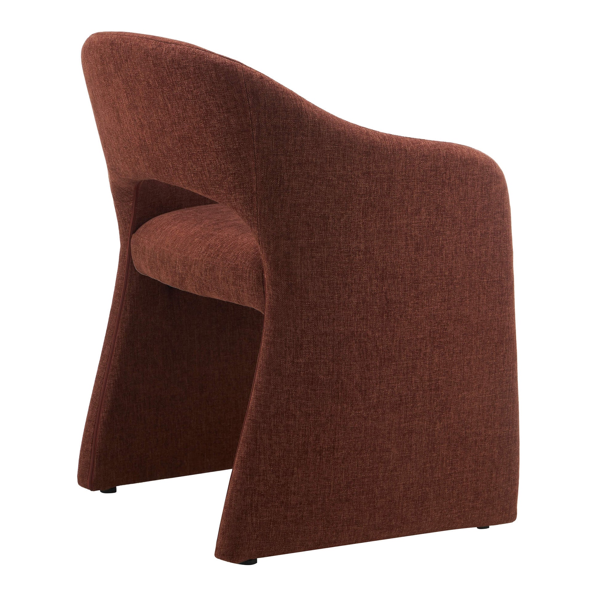 Mandalay | Sand Rust Chenville Fabric Modern Dining Chairs With Arms | Rust