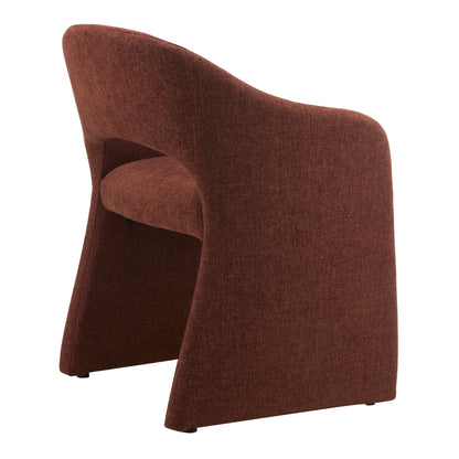 Mandalay | Sand Rust Chenville Fabric Modern Dining Chairs With Arms | Rust