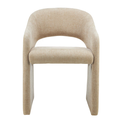 Mandalay | Sand Rust Chenville Fabric Modern Dining Chairs With Arms | Sand