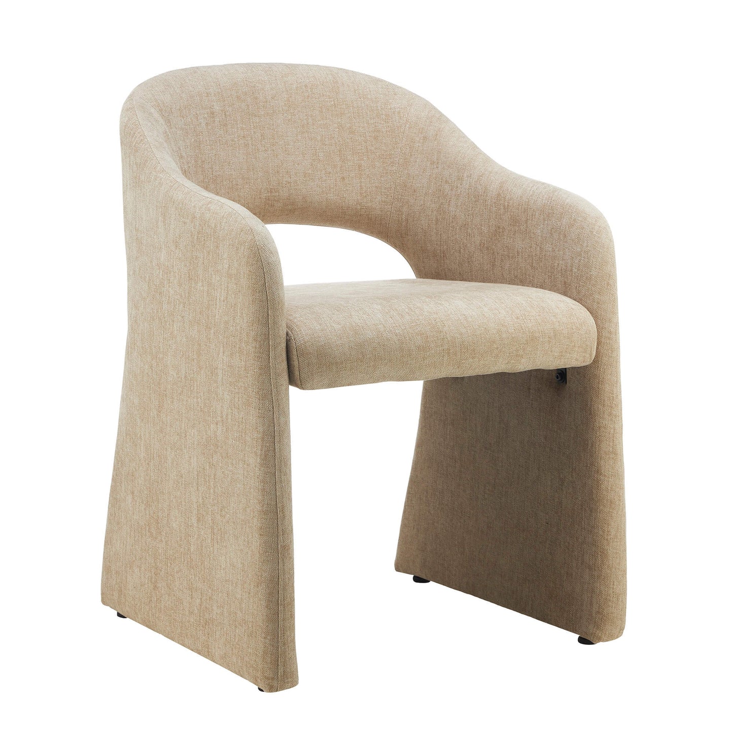 Mandalay | Sand Rust Chenville Fabric Modern Dining Chairs With Arms | Sand