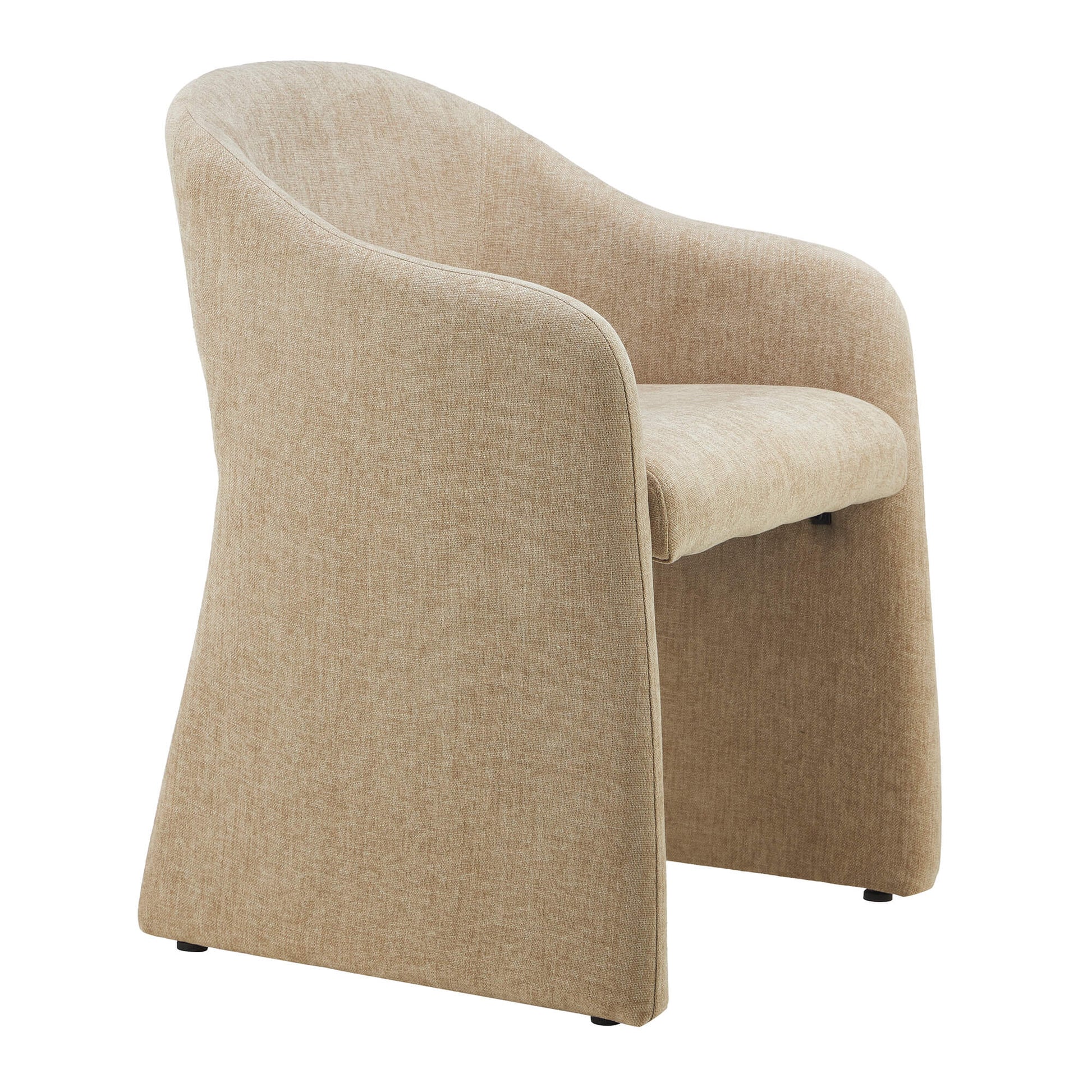 Mandalay | Sand Rust Chenville Fabric Modern Dining Chairs With Arms | Sand