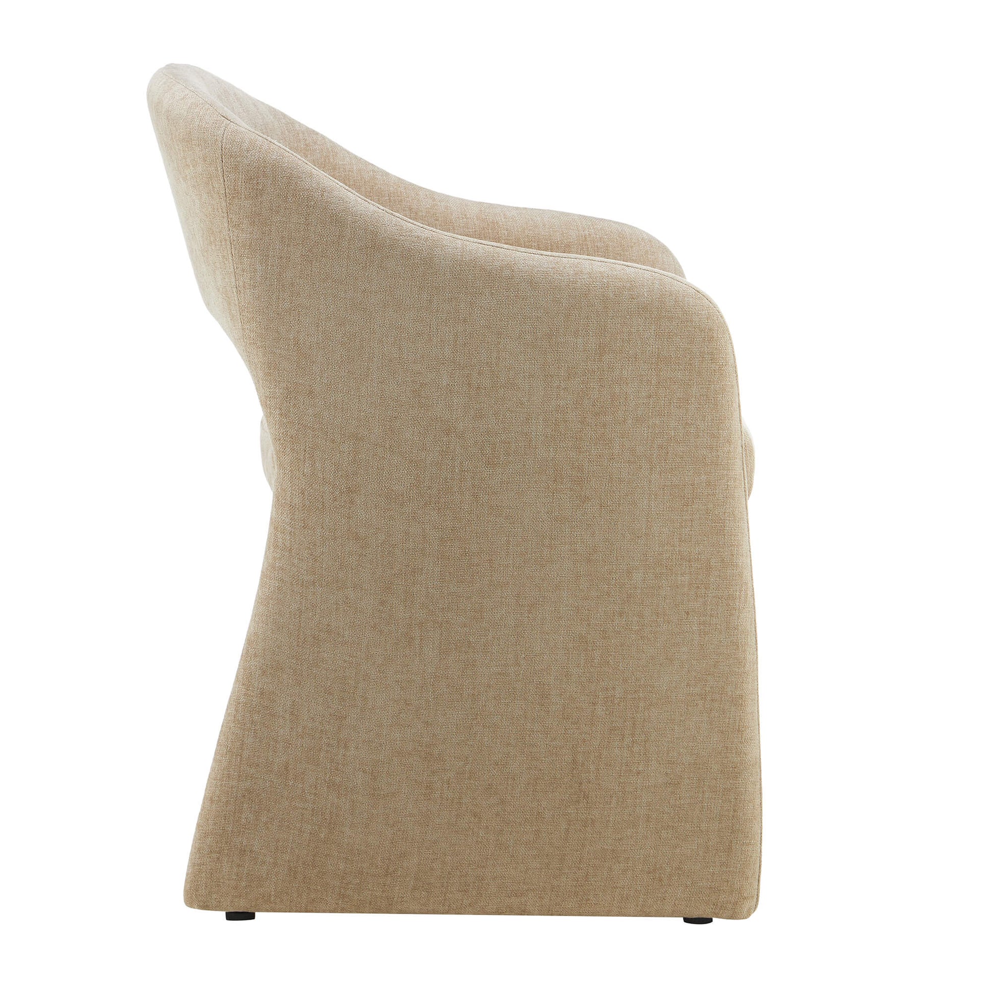 Mandalay | Sand Rust Chenville Fabric Modern Dining Chairs With Arms | Sand