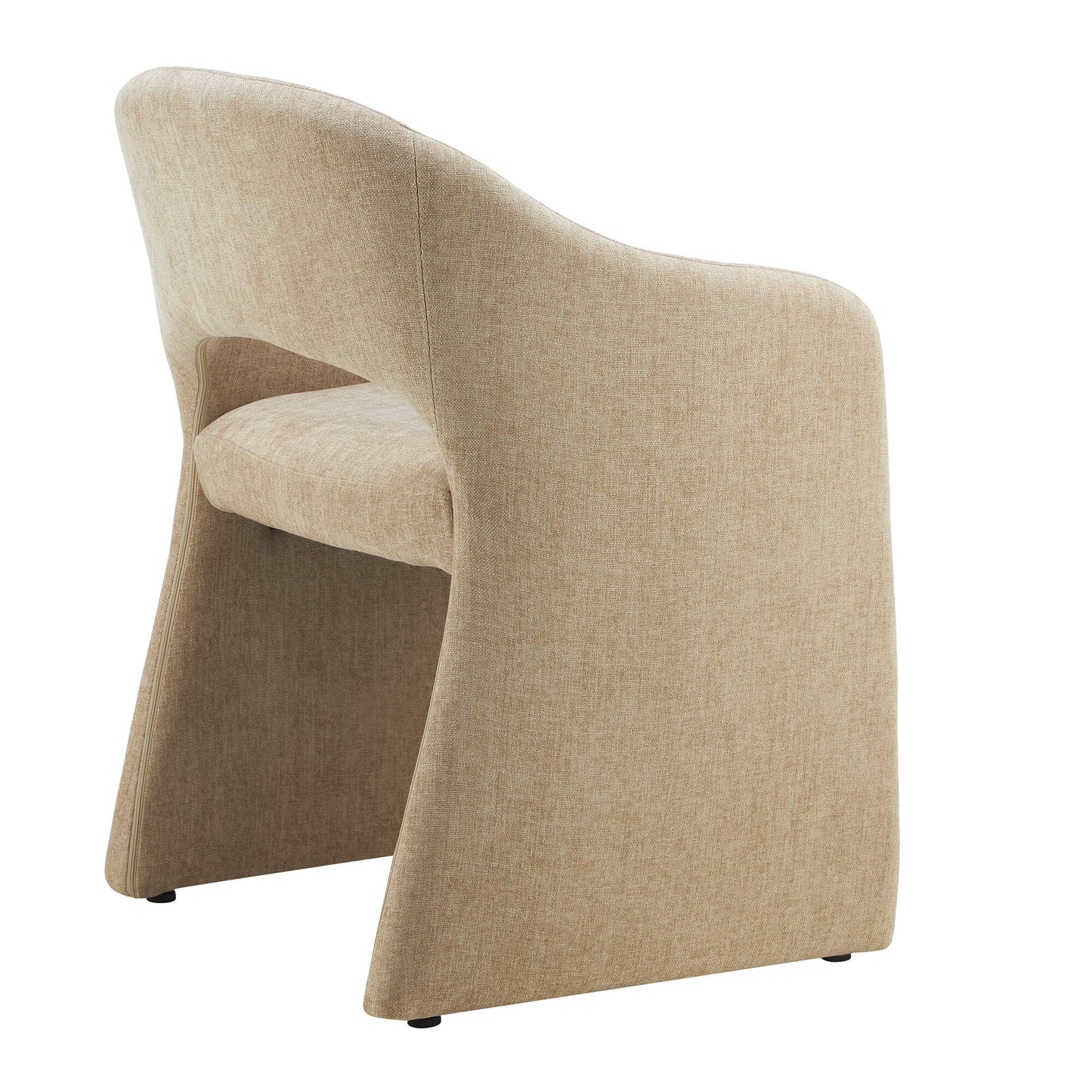Mandalay | Sand Rust Chenville Fabric Modern Dining Chairs With Arms | Sand