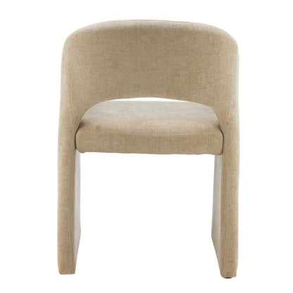 Mandalay | Sand Rust Chenville Fabric Modern Dining Chairs With Arms | Sand
