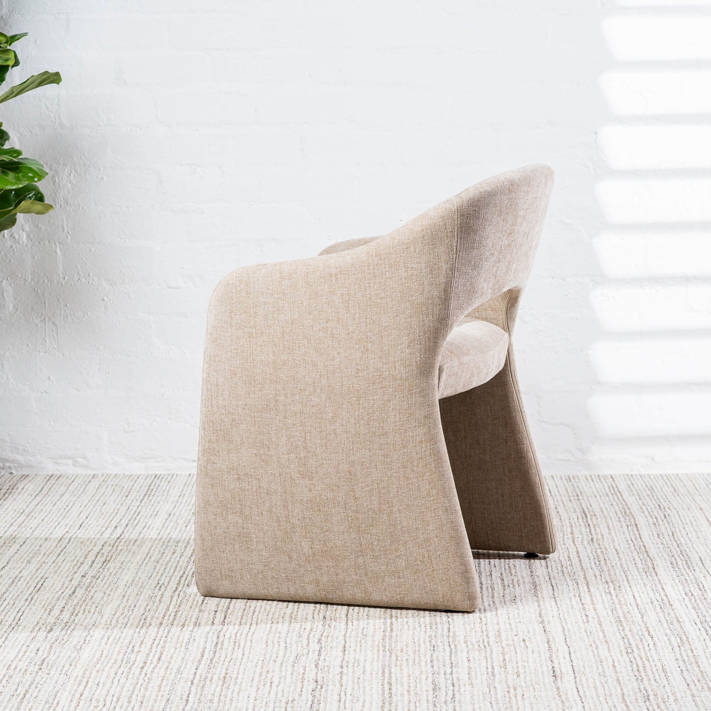 Mandalay | Sand Rust Chenville Fabric Modern Dining Chairs With Arms | Sand