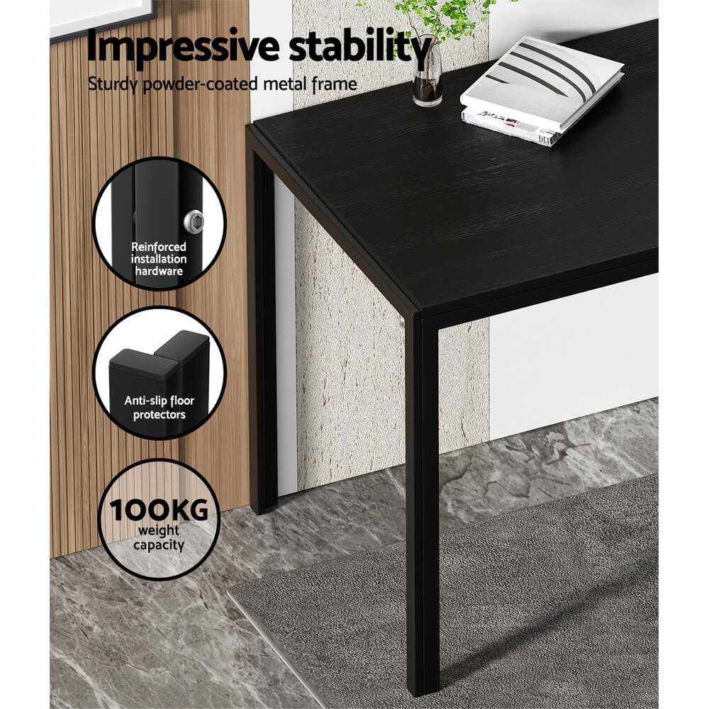 Manhattan Yarra | Black and White PVC 6 Seater Wooden Dining Table Set
| Black