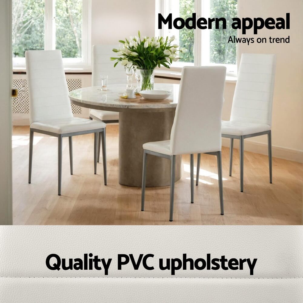 Manhattan | Black and White PVC Dining Chairs | White
