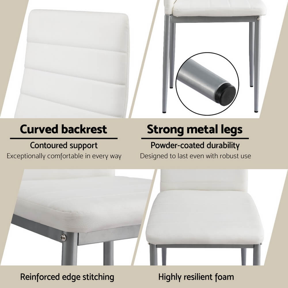 Manhattan | Black and White PVC Dining Chairs | White