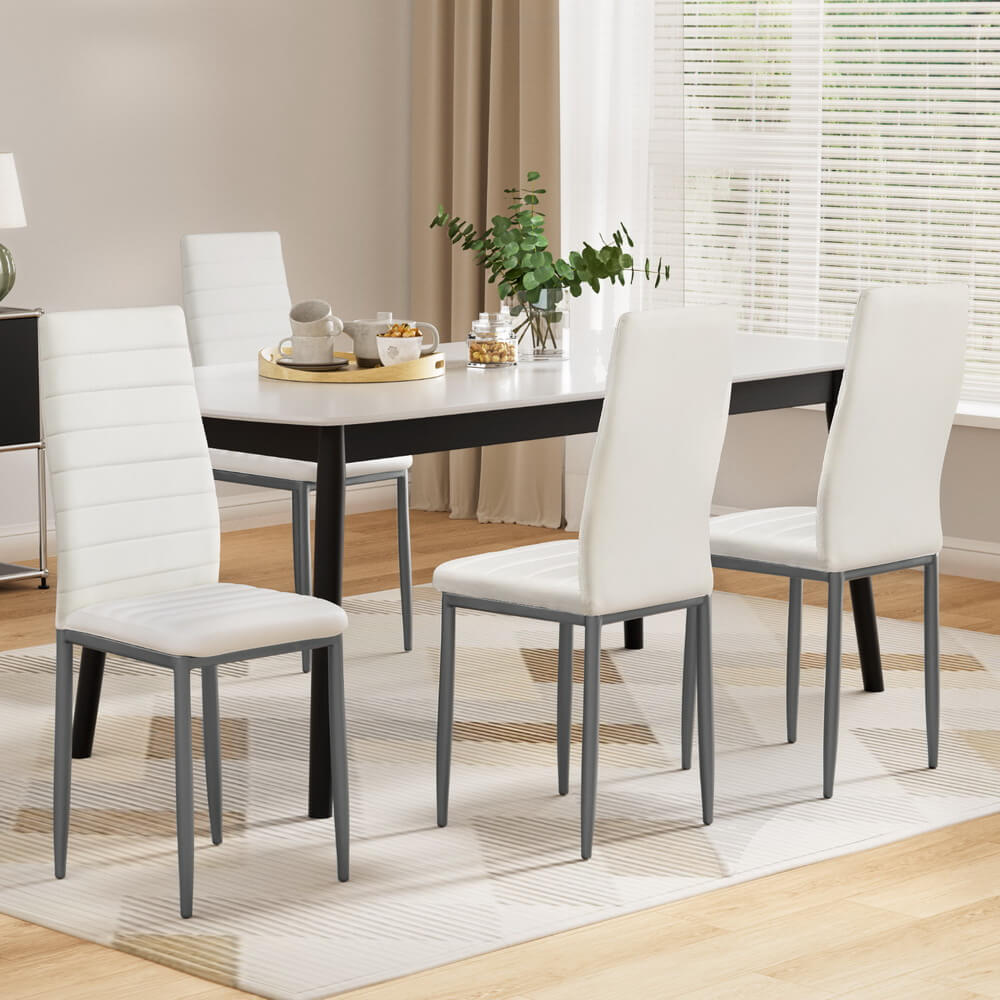 Manhattan | Black and White PVC Dining Chairs | White