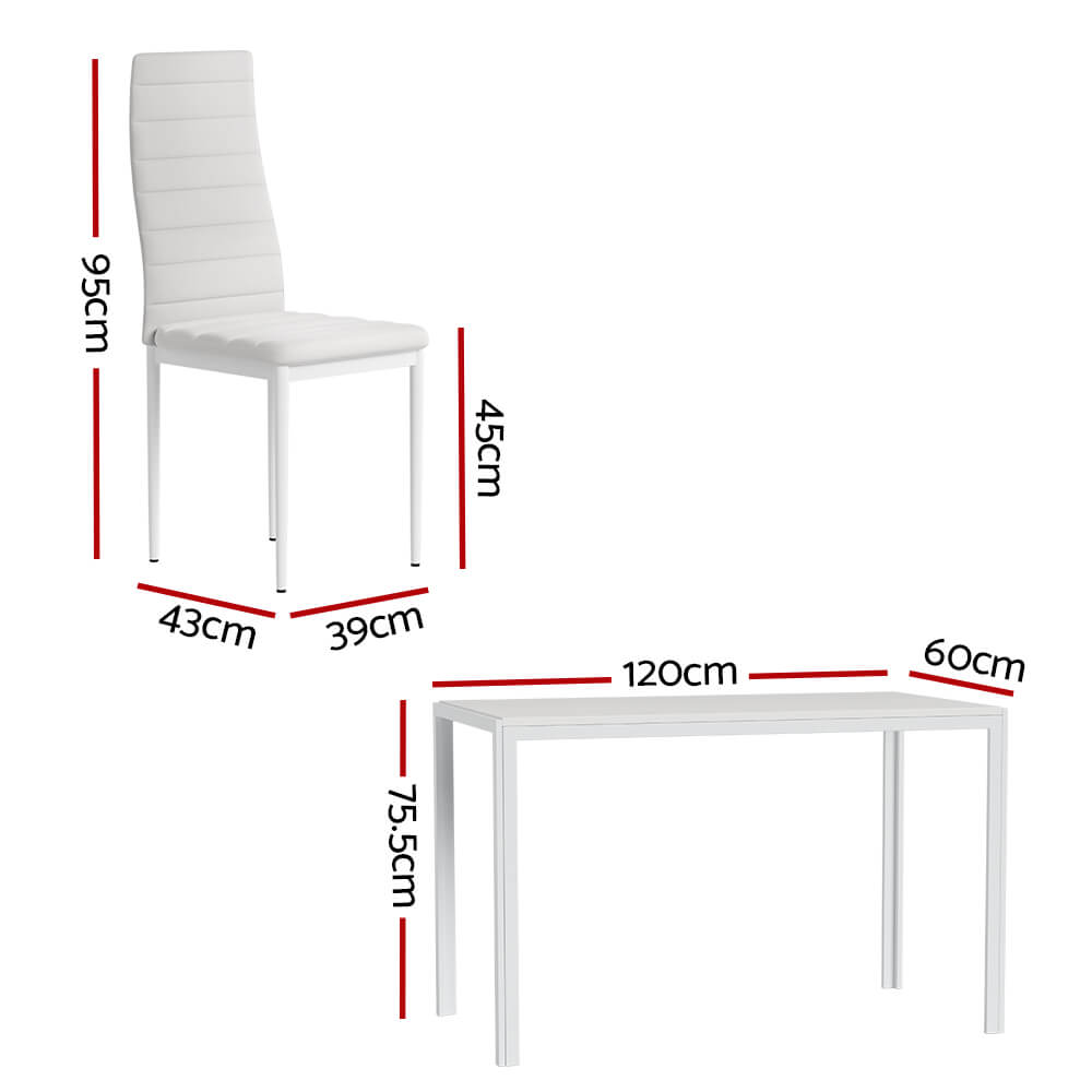 Manhattan Yarra | Black and White PVC 6 Seater Wooden Dining Table Set
| White