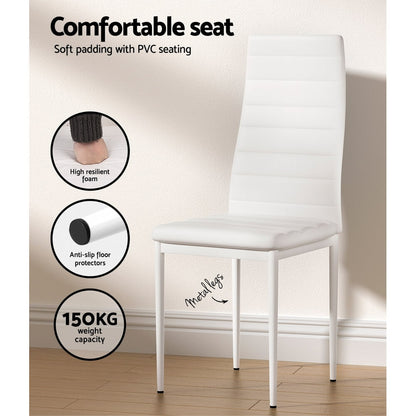 Manhattan Yarra | Black and White PVC 6 Seater Wooden Dining Table Set
| White