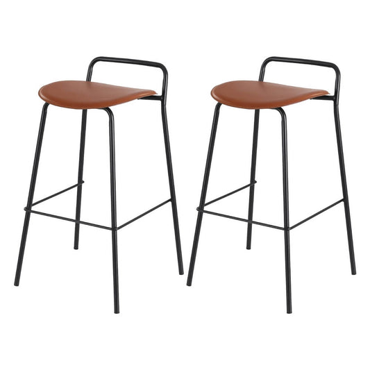 Industrial Metal Wooden 75cm Brown Bar Stools