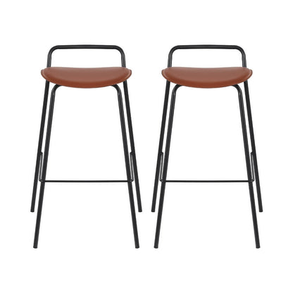 Industrial Metal Wooden 75cm Brown Bar Stools