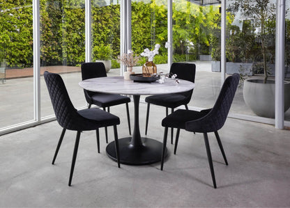 Mansfield | Marble Effect Modern Tulip Design Round Dining Table