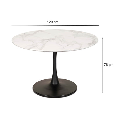 Mansfield | Marble Effect Modern Tulip Design Round Dining Table